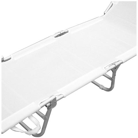 Lettino Prendisole da Giardino Sdraio in Alluminio Colore Bianco - Foto 9