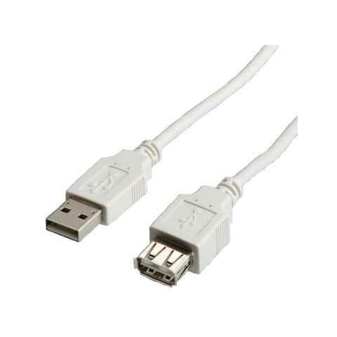 Cavo per trasferimento dati Economy - USB - 1,80 m - Schermato - 1 Pacco - 1 x Tipo A Maschio USB - 1 x Tipo A Femmina USB - Cavo estensione - Contatti placcati oro, Nickelato - Bianco - Foto 1