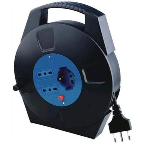 AVVOLGICAVO Elettrico DOMESTICO 8 mt 2 prese 2P+T 16A bipasso + 1 Schuko - Foto 1