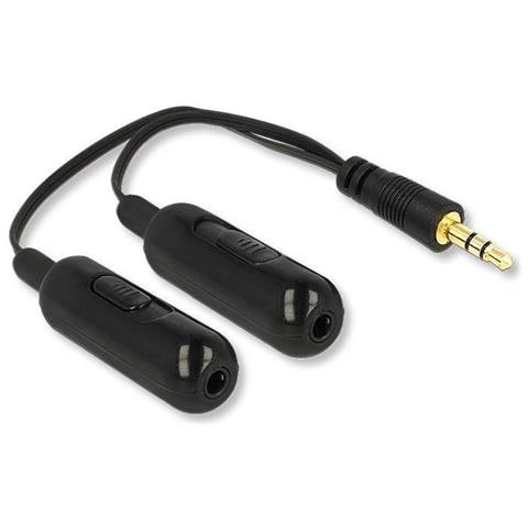 Cavo Adattatore Audio splitter jack stereo M / 2xF 3,5 mm + Controllo Volume 19cm - Foto 1