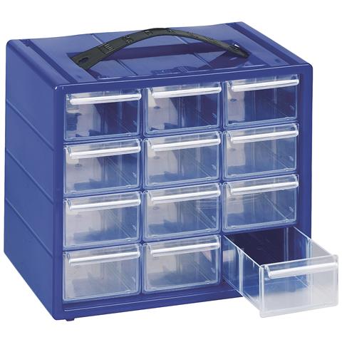 Monoblocco Porta Minuteria Con 12 Cassetti Trasparenti E 12 Divisori - Modello Espace 12 - Blu - Foto 1