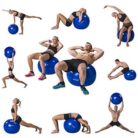 14tusfu136 Gym Ball - Palla Da Ginnastica - Blu - 75 Cm, Unisex - Adulto, Blue, 75 Cm - Foto 2