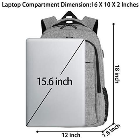 Viaggi Laptop Backpack Di Lavoro Bag Lightweight Laptop Bag Con Porta Usb Di Ricarica Anti Theft Affari Zaino Water Resistant Regalo Scuola Zaino Per Uomini E Donne Adatto 15.6 Inch Laptop-gray - Foto 2