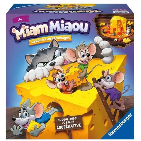 Miam Miaou - - La Corsa Del Formaggio - Gioco Da Tavolo Bambini - 3 Livelli Di Difficoltà - Da 2 A 4 Giocatori - Da 3 Anni - Foto 1