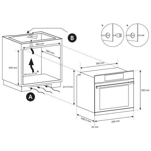 Forno Elettrico da Incasso FLM 6L N Capacità 65 L Multifunzione Ventilato Colore Nero - Foto 5