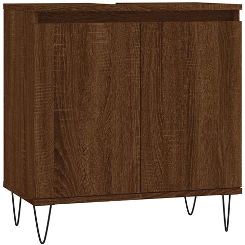 Armadietto Bagno Rovere Marrone 58x33x60cm In Legno Multistrato - Foto 1