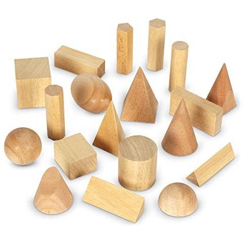 Ler4298 Solidi Geometrici In Legno, Set Di 19 - Foto 1