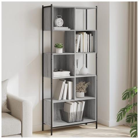 Libreria Grigio Sonoma 72x28x172 Cm In Legno Multistrato - Foto 1