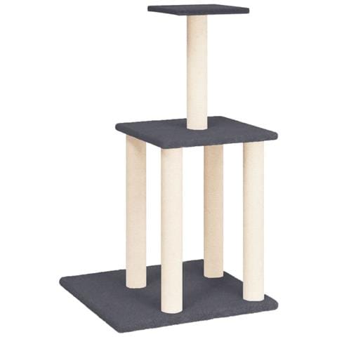 Albero Per Gatti Con Tiragraffi In Sisal Grigio Scuro 85,5 Cm - Foto 1