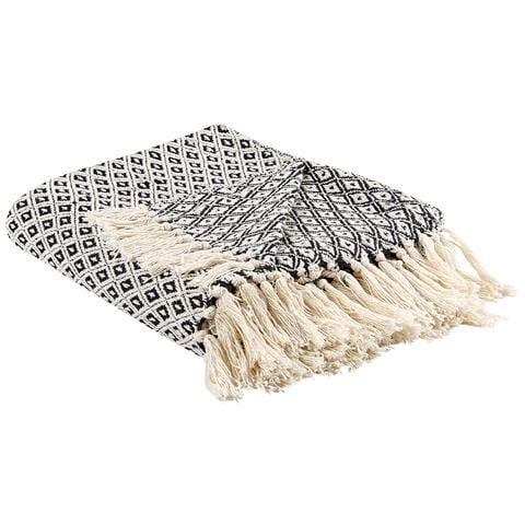 Coperta Chyama Cotone 125 X 150 Cm Nero/beige - Foto 2