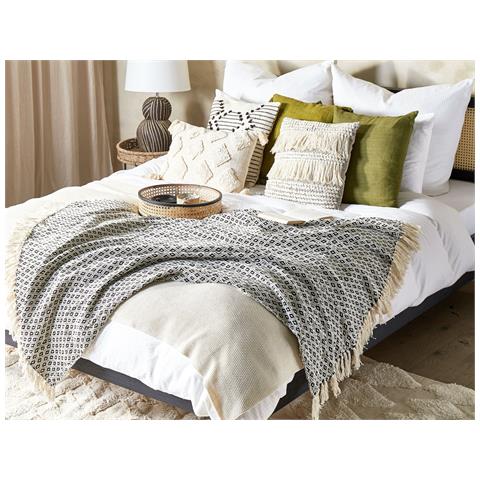 Coperta Chyama Cotone 125 X 150 Cm Nero/beige - Foto 1
