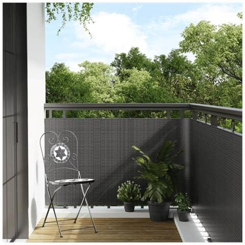 Paravento Da Balcone Antracite 300x80 Cm In Polyrattan - Foto 8