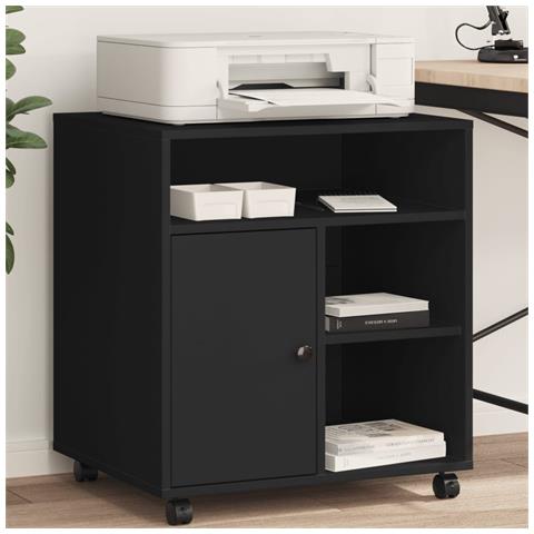Supporto Per Stampante Con Ruote Nero 41x32x48 Cm - Foto 1