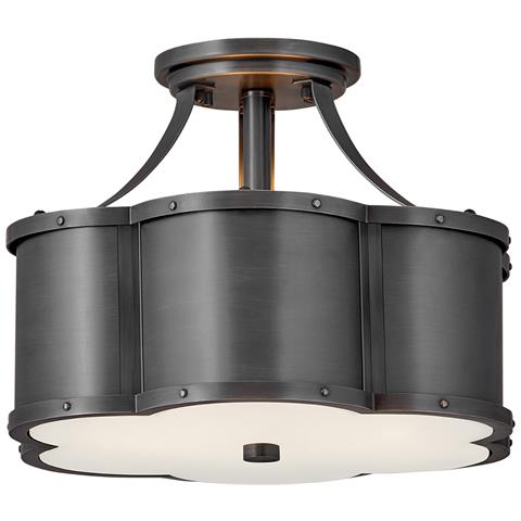 Lampadario Contemporaneo Chance Acciaio Ottone Annerito Vetro 2 Luci E27 - Foto 1