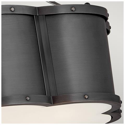 Lampadario Contemporaneo Chance Acciaio Ottone Annerito Vetro 2 Luci E27 - Foto 4