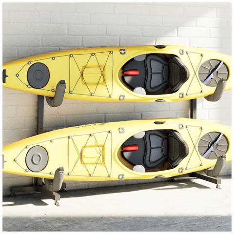 Rastrelliera Porta Kayak Per 2 Kayak 250x57x127,5 Cm In Acciaio - Foto 8