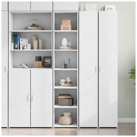 Credenza Bianca 40x41x185cm In Legno Multistrato - Foto 1