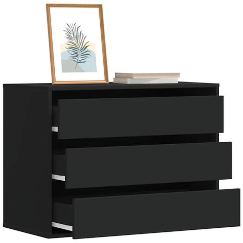 Cassettiera Angolare Nera 80x41x58 Cm In Legno Multistrato - Foto 10