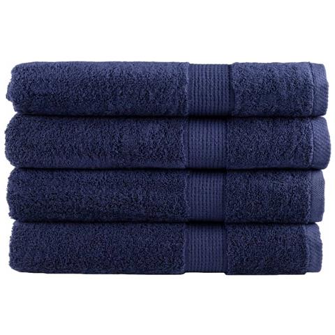 Asciugamani Premium SOLUND 4 pz Blu Navy 100x200cm 600gsm - Foto 1