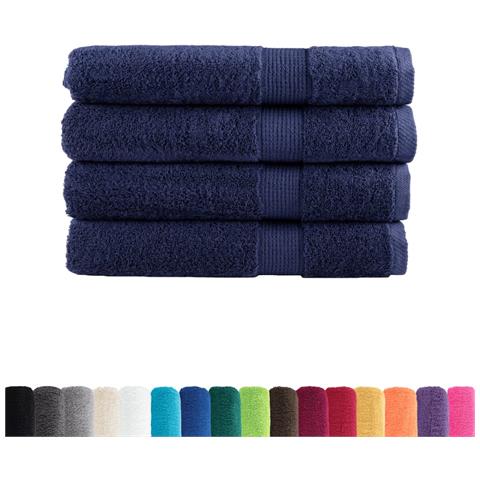Asciugamani Premium SOLUND 4 pz Blu Navy 100x200cm 600gsm - Foto 2