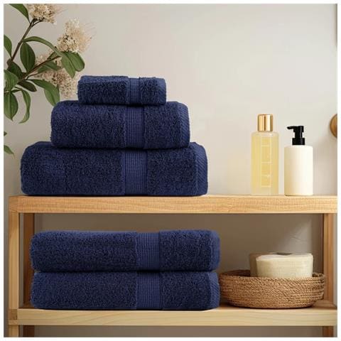 Asciugamani Premium SOLUND 4 pz Blu Navy 100x200cm 600gsm - Foto 3