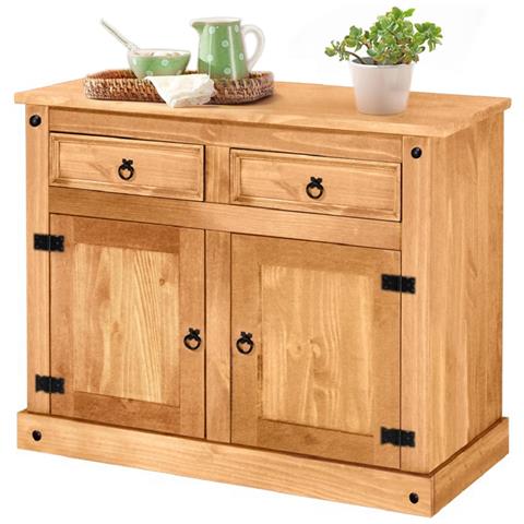 Mexico Credenza Con 2 Ante E 2 Cassetti In Pino Light Nature - Foto 2