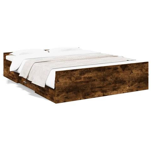 Giroletto Con Cassetti Rovere Fumo 150x200 Cm Legno Multistrato - Foto 2