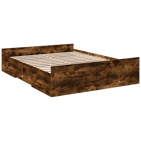 Giroletto Con Cassetti Rovere Fumo 150x200 Cm Legno Multistrato - Foto 3