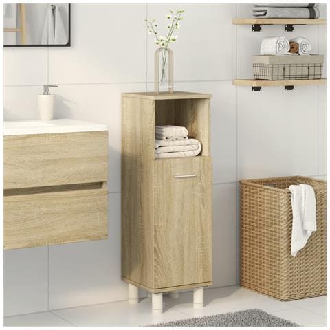 Mobile Da Bagno Rovere Sonoma 30,5x30x95cm In Truciolato - Foto 3