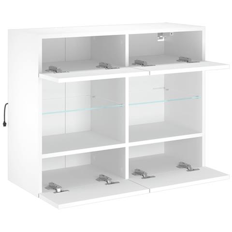 Mobile TV a Parete con Luci LED Bianco 78,5x30x60,5 cm - Foto 10