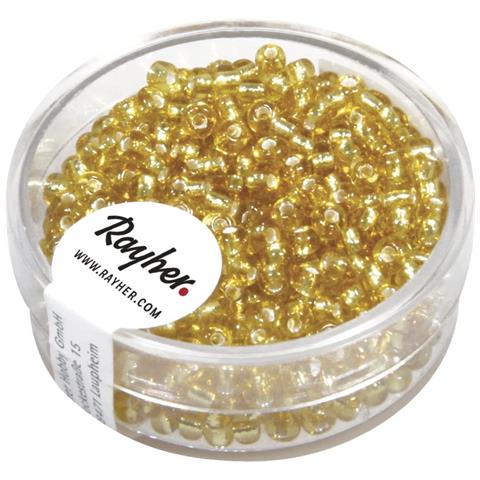 Rayher - 16 Grammi - Perline In Vetro Rotonde Con Foro Argentato Ø2,6mm - Colore Oro - Foto 1