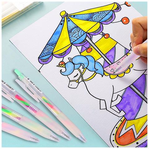 Set Di 6 Evidenziatori Gel 1,0 Mm Magic Rainbow Retrattile - Foto 2