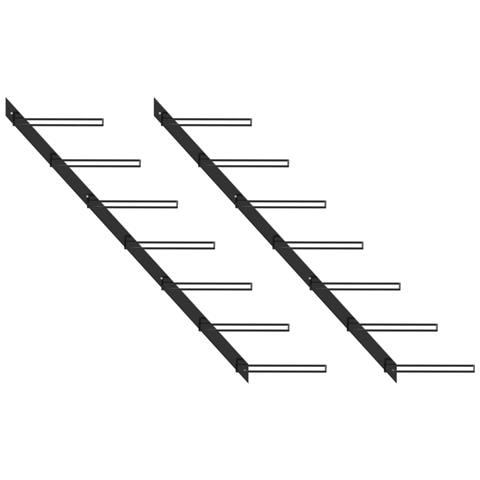 Portavini Da Parete Per 14 Bottiglie 2 Pz Nero In Metallo - Foto 2