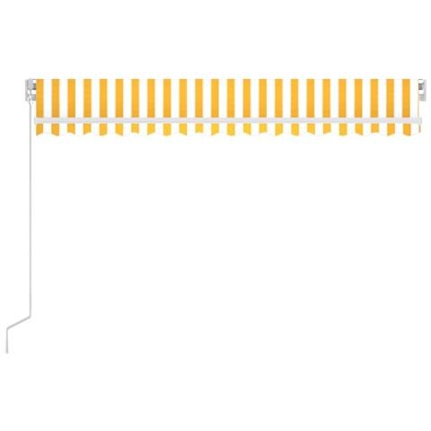 Lusso Casadino -  Tenda Da Sole Retrattile Manuale E Led 450x300 Cm Gialla Bianca - Foto 2