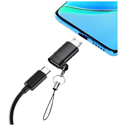 Adattatore Da Femmina Type-c A Maschio Android A 2 Pezzi Con Cordino - Ricarica E Dati - Foto 2