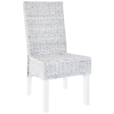 Sedie Da Pranzo 6 Pz Marrone Chiaro In Rattan Kubu E Mango - Foto 1