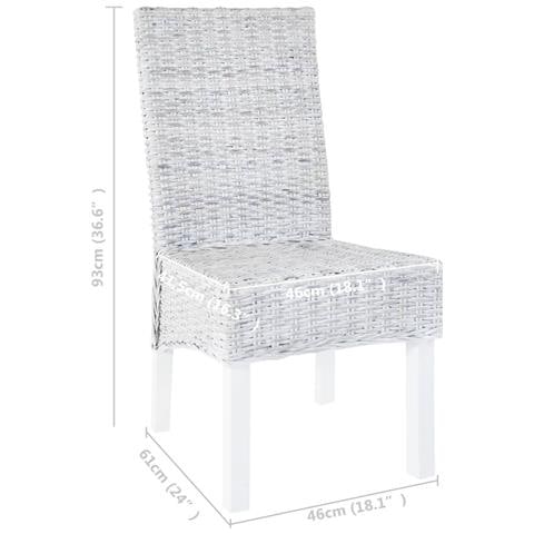 Sedie Da Pranzo 6 Pz Marrone Chiaro In Rattan Kubu E Mango - Foto 8