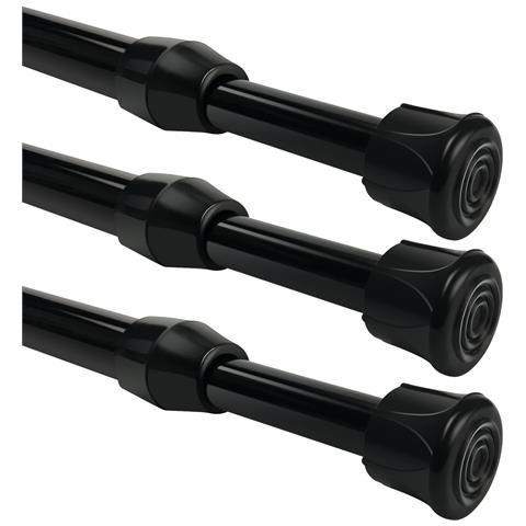 Bastone Per Tenda Doccia Telescopico Regolabile 32-51 Cm 3 Pezzi Nero - Foto 1