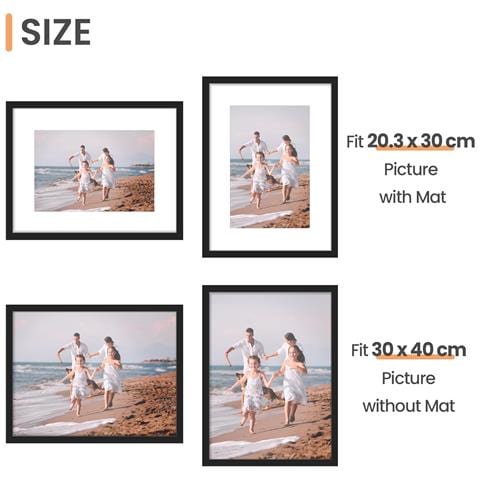 Cornici Portafoto In Pvc 13x18 Cm Con Passepartout - Set Da 5, Cornici Nere Per Parete O Tavolo - Foto 2
