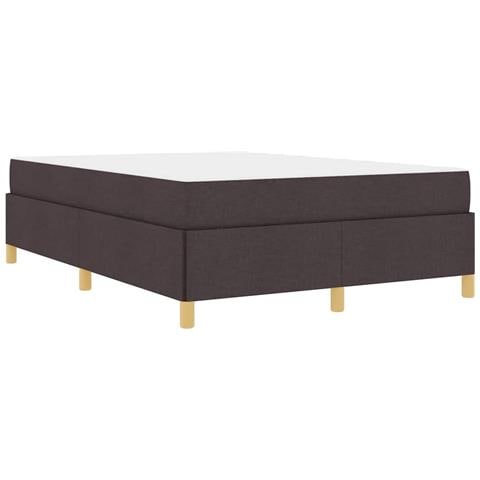 Letto a molle Marrone scuro e Bianco 140 x 190 cm Tessuto - Foto 1