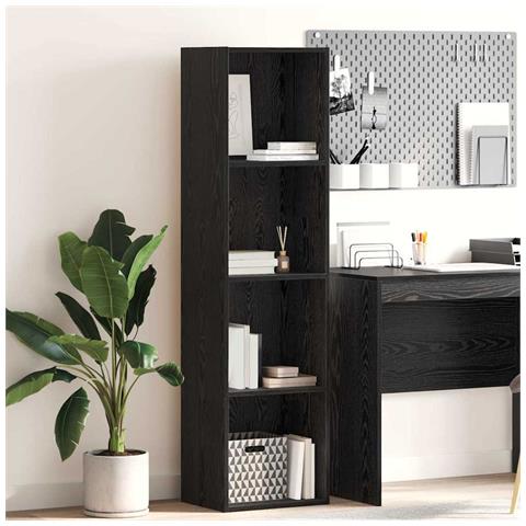 Libreria Rovere nero 40 x 30 x 152 cm Legno multistrato - Foto 2