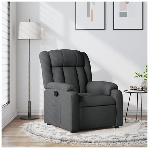 Poltrona reclinabile in tessuto grigio scuro - Foto 2