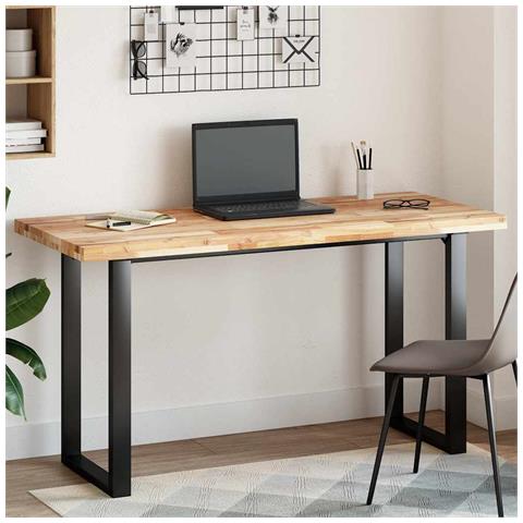 Piano Tavolo Rettangolare 140x60x4 cm Legno Massello di Acacia - Foto 2