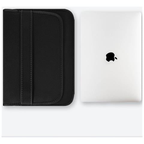 Custodia Protettiva A Libro Semplice In Neoprene Nero Da 13 Pollici Per Laptop - Foto 2