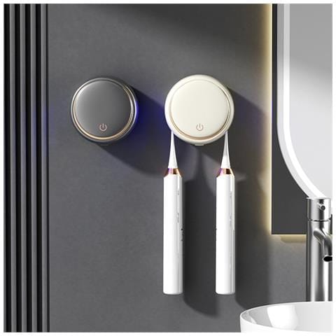 Sterilizzatore Smart Uv Per Spazzolini - Porta Spazzolino Elettrico Disezione Montato A Parete White - Foto 6