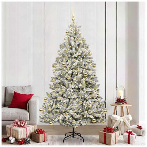 Albero di Natale artificiale con 300 LED Verde e Bianco 210 cm - Foto 2