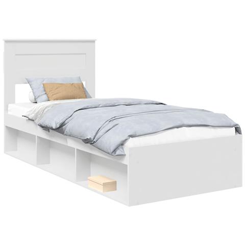 Struttura del letto Bianco 75 x 190 cm Pino massello - Foto 1