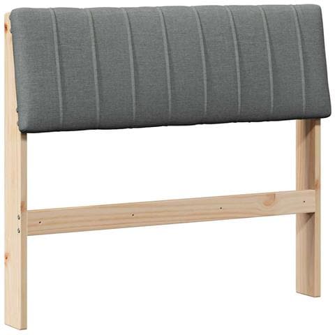 Testiera imbottita Grigio scuro 90 cm Pino massello - Foto 1