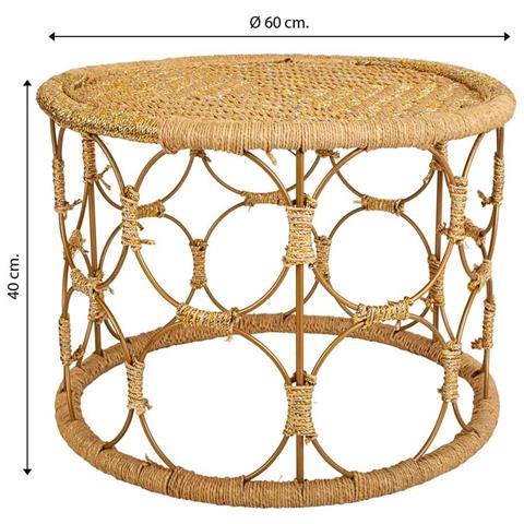 Tavolino In Corda Intrecciata 60x60x40h - Foto 7