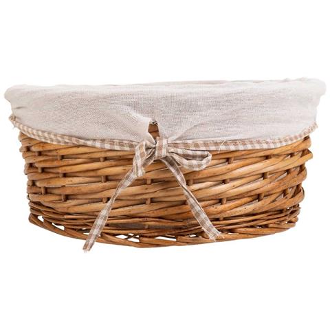Set Di 3 Cestini In Vimini Foderati Marroni - Foto 2